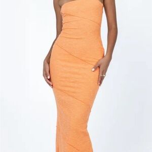 Princess Polly Vibrant Orange Strapless Dress